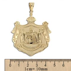 14KT Yellow Gold Hawaiian 45mm Coat of Arms Pendant