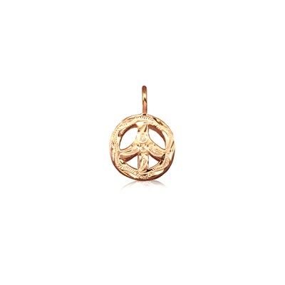 Sterling Silver Hawaiian Rose Gold Coated Peace Sign Mini Charm