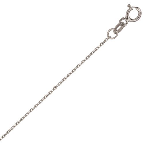 Rhodium Sterling Silver Anchor Anklet