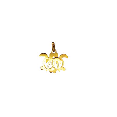 14kt Yellow Gold Double Hawaiian HONU Pendant