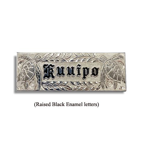 Sterling Silver Hawaiian Sea Turtle Custom Rectangle Name Plate