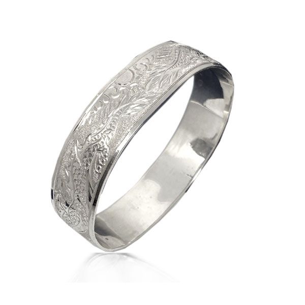 Sterling Silver Hawaiian Custom Made Bangle with Dragon Design