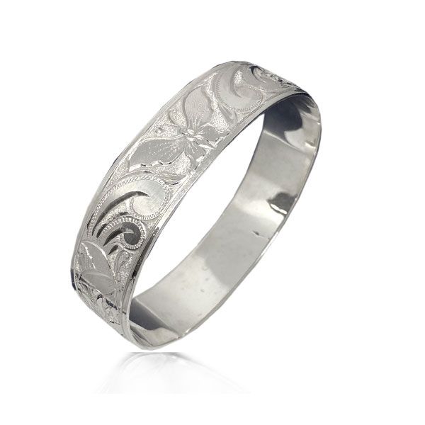 Sterling Silver Hawaiian Custom Made Bangle with Royal Hawaiian Butterfly Design