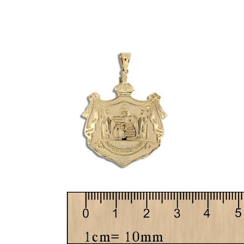 14KT Yellow Gold Hawaiian 25mm Coat of Arms Pendant