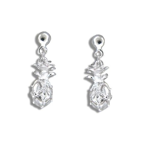 Sterling Silver Hawaiian (S) Pineapple Dangling Earrings