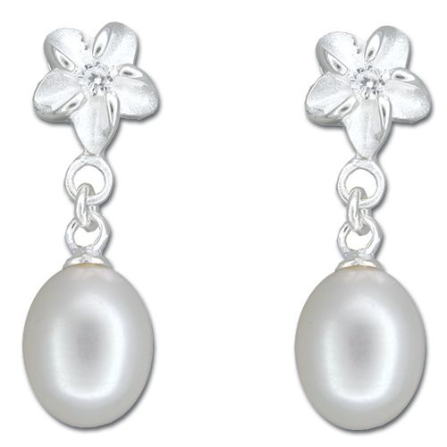 Sterling Silver Tear Drop Fresh Water Pearl Earrings