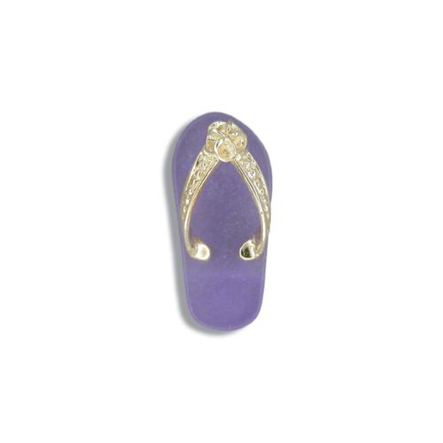 14KT Yellow Gold Purple Jade Slipper Pendant