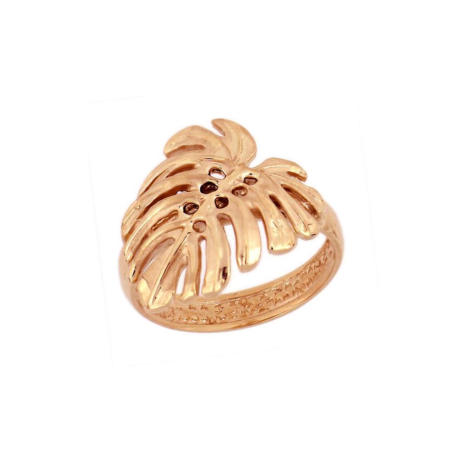 14KT Rose Gold Hawaiian Monstera Leaf Ring