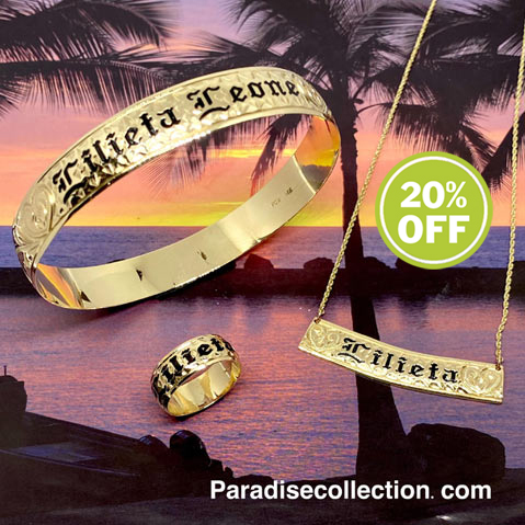 Gold Personalized Hawaiian Heirloom Jewelry